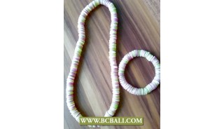 Coco Shells Button Necklaces Mix Color